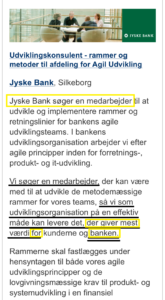 jyske bank søger medarbejder, til at rådgive om hvad der giver jyske bank flest penge, eller er det forkert 