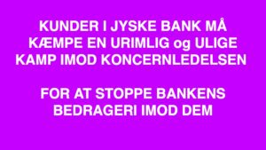 Den Danske Bank JYSKE BANK taget med hånden i #kagedåsen JYSKE BANK snød kunde og bedrager kunde for millioner, bestyrelsen sørger selv for at bedrageri imod kunde ikke opklares og stoppes, på trods af bestyrelsens viden om bedrageri / svig Se mere på www.banknyt.dk Del 1. http://banknyt.dk/opslag-20-08-2018-fb/ Del 2. http://banknyt.dk/opslag-20-08-2018-facebook-del-2/ - DEN DANSKE BANK, JYSK EBANK UNDERSØGES FOR § 279. For #bedrageri § 280. For #mandatsvig § 281. For #afpresning § 282. For #åger § 283. For #skyldnersvig Kunden er ikke i tivl, bankens ledelse ved DIRIKTØR Anders Dam bevidst og uhæderligt har valgt at fortsætte bedrageri i mod kunde, et bedrag det har forgået siden 2008 / 2009 til mindst 1 septemper 2018 Men jyske bank ønsket ikke dialog, derfor har kunde og den samlede familie skrævet til deres advokat VI ØNSKER EN DOM Med sigte på at jyske bank dømmes for bedrageri, og Jyske Banks koncern bestyrelse gøres personlig ansvarlig for det bedrageri de har kendt til, mindst siden april 2016 - Svig af en vis grovere karakter er kriminaliseret i en række forbrydelser. Den mest almindelige svigsforbrydelse er bedrageri. Svig kan bestå i, at forhold forties at der siges noget urigtigt mod bedre vidende. Flere af Jyske Banks afdelinger, lige som flere personer har været sammen om dette her svig mod bankkunde Kunde tilbyder stadig at gennemgå sagen med jyske bank og deres advokater Lund Elmer Sandager På trods at kunde har taget jyske Banks advokater, og dermed jyske bank for at lyve processuelt for retten :-) Problemet i jyske bank er at bedraget er udført udspekuleret ved hjælp af flere ansatte Ansat i flere afdelinger, men som nu styres fra bestyrelsen Vestergade i Silkeborg Et #bedrageri som den samlede koncern ledelse ikke tager afstand fra, og derfor støtter bestyrelsen fortsat bedrageri af lille #virksomhed :-) #Bestyrelsen i #jyskebank #SvenBuhrkall #KurtBligaardPedersen #RinaAsmussen #PhilipBaruch #JensBorup #KeldNorup #ChristinaLykkeMunk #JohnnyChristensen #MarianneLillevang #AndersDam #NielsErikJakobsen #PerSkovhus #PeterSchleidt #Nykredit #MetteEgholmNielsen Siger de ikke vil leverer skyts mod #jysk #ebank :-) #Lån #Gratis #Tilbud #Rådgivning #ATP #Pension #Pol #Police #LES #LundElmerSandager #Advokat Øvrige søge ord og kendte medvirkende Lån super billigt, ingen gebyr rente Subperlån, Superlån, supperlån. Billån, boliglån. Opsparing. Pension. - Tivoli fripas Bakken fripas gratis / Advokat advokater, strafferet ren straffe attest, øknomisk kriminalitet, kriminelt, straffeloven - Lund Elmer Sandager Al Capone, Adolf Hitler, Stalling Michael Rasmussen CEO Nykredit Anders Christian Dam CEO jyske bank Advokat Morten Ulrik gade jyske bank Philip Baruch jyske bank Advokat Philip Baruch Lund Elmer Sandager Advokat Mette Egholm Nielsen Nykredit Inkasso Birgit Bush Thuesen jyske bank - Jyske bank erhverv Hillerød Helsingør Århus Aahus København Silkeborg Valby Østerbro - Nicolai Hansen bankrådgiver jyske bank Line Braad Winding jyske bank Casper Dam Olsen bankrådgiver jyske bank Anette Kirkeby bankrådgiver jyske bank Søren Woergaard rådgiver jyske bank CEO Anders Christian Dam - Danske bank jysk Aktie anbefalinger på jyskebank AKTIEN SÆLG #ATP