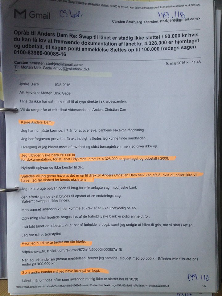 DET HANDLER OM MILLION BEDRAGERI, MOD LILLE KUNDE I JYSKE BANK ET BEDRAG SOM NYKREDIT KENDER ALT TIL. Utroligt Nykredit mener at de har brugt meget tid på at hjælpe Først skrev i en periode på over 2 år, uden Nykredit ville svare Så blev vi nødsagede til at stævne Nykredit, og først der fik vi kontakt og lidt bilag. :-) Så hvem kæmper og bruger mange resurser for at opklare den svindel foretning som jyske bank laver Og som Nykredit forsøgte at dække over ved at svare vildledende. På bare et enkelt spørgsmål Som Har jeg haft flere lån i Nykredit, end det lån jeg har nu. :-) Dette fik jeg et helt bevist vildledende svar på = Du har det lån du får opgørelse på hvert år. Der var jo ikke noget svar Så at knoklet hvert et lille svar Og det mener Nykredit at er bruge mange resurser :-) ---------- Tekst til billede Advokat Søren H. Hoffmann Christiansen fra Nykredit Skrev 21/2-2018 Og bekræftede vel bare hvad Mette Egholm Nielsen allerede har sagt NYKREDIT VIL IKKE LEVERER SKYTS IMOD JYSKE BANK Og ved ikke at ville udlever alle bilag, må der være noget Nykredit vil skjule, for at hjælpe jyske bank med at forsøge skuffe i retssag. - Jyske bank kan være helt rolige, Nykredit skriver jo at de nok skal lade være med at sende flere bilag, som kan skade jyske Banks troværdighed i denne kedelige sag, om udnyttelse svig og falsk - :-) At Nykredit har selv øknomisk har udnyttet og udnytter At jyske bank laver fusk, dokument falsk svindel løgn Og u at tage 3 et bidrag på 3 % :-) det har været meget svært at få bare lidt ud af Nykredit, Det siger sig selv efter, der skulle over 2 års forsøg med skriverier Til før at få Nykredit til at svare - Nykredit afviste først at svare i en år række men 24-11-2015 fik vi kontakt første gang. :-) Det syntes at handle om at trække tiden for at sigte mod forældelse for Nykredit's andel. - Det har handlet om at trække tiden og det er gået som ønsket - Nykredit skrev på anmodning om akt indsigt, at Nykredit ikke ville udlevere akt indsigt - Altså at Nykredit først ikke ville udlever noget som helst, er at hjælpe jyske bank Først efter Nykredit blev stævnet fik vi lidt bilag ud af dem Der i blandt kom bilag D. 1093 :-) Det er stadig planen at Nykredit advokaten Mette Egholm Nielsen som har fået fremlagt sags bilag i svindel sagen og derfor godt kender godt til bedraget. Mette bør derfor indkaldes som vidne i bedrageri sagen mod jyske bank. :-) Nykredit er ikke anklaget i sagn mod jyske bank :-) Men Nykredit har klart udnyttet fordelen til at tjene mangler penge, som er blevet er tab for kunden Det er ikke små penge. At det jyske bank som gjorde det mulig, det ved vi godt :/) Men at navne som dit Søren H. Hoffmann Christiansen overhovet nævnes, er for at give historien et sandheds preg. For hvem kender til bedraget i Nykredit Tænker du er sat ind i sagen grundet, BLAG D er bevis på dokument falsk Kan jo ikke skrive Nykredit ud for 10 personer For hvem har så skrevet hvad :/) Planen er at alle mails mm Som har med sagen at gøre offenligøres Også dem fra Nykredit Hvad er det vi ønsker at vide alt