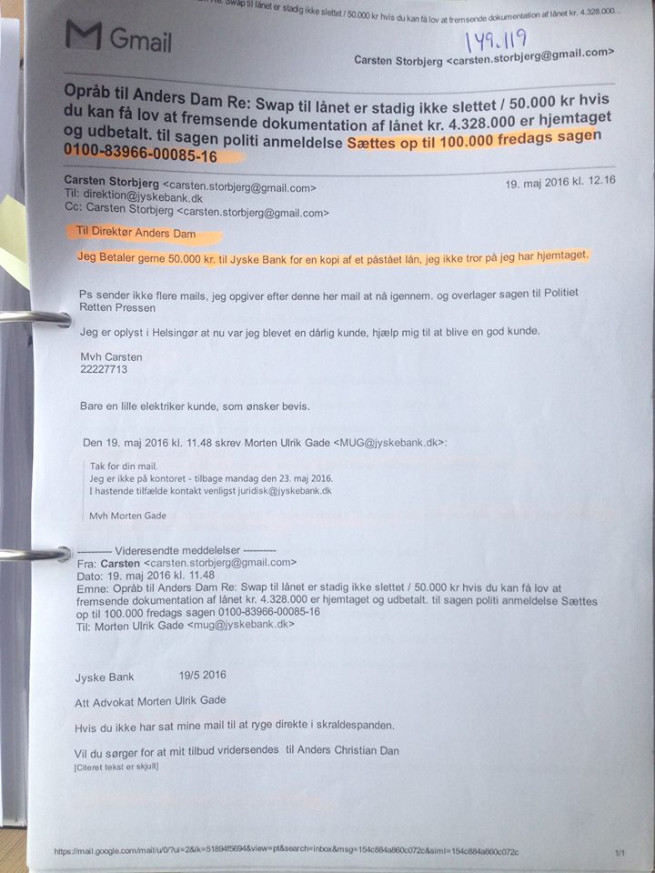 DET HANDLER OM MILLION BEDRAGERI, MOD LILLE KUNDE I JYSKE BANK ET BEDRAG SOM NYKREDIT KENDER ALT TIL. Utroligt Nykredit mener at de har brugt meget tid på at hjælpe Først skrev i en periode på over 2 år, uden Nykredit ville svare Så blev vi nødsagede til at stævne Nykredit, og først der fik vi kontakt og lidt bilag. :-) Så hvem kæmper og bruger mange resurser for at opklare den svindel foretning som jyske bank laver Og som Nykredit forsøgte at dække over ved at svare vildledende. På bare et enkelt spørgsmål Som Har jeg haft flere lån i Nykredit, end det lån jeg har nu. :-) Dette fik jeg et helt bevist vildledende svar på = Du har det lån du får opgørelse på hvert år. Der var jo ikke noget svar Så at knoklet hvert et lille svar Og det mener Nykredit at er bruge mange resurser :-) ---------- Tekst til billede Advokat Søren H. Hoffmann Christiansen fra Nykredit Skrev 21/2-2018 Og bekræftede vel bare hvad Mette Egholm Nielsen allerede har sagt NYKREDIT VIL IKKE LEVERER SKYTS IMOD JYSKE BANK Og ved ikke at ville udlever alle bilag, må der være noget Nykredit vil skjule, for at hjælpe jyske bank med at forsøge skuffe i retssag. - Jyske bank kan være helt rolige, Nykredit skriver jo at de nok skal lade være med at sende flere bilag, som kan skade jyske Banks troværdighed i denne kedelige sag, om udnyttelse svig og falsk - :-) At Nykredit har selv øknomisk har udnyttet og udnytter At jyske bank laver fusk, dokument falsk svindel løgn Og u at tage 3 et bidrag på 3 % :-) det har været meget svært at få bare lidt ud af Nykredit, Det siger sig selv efter, der skulle over 2 års forsøg med skriverier Til før at få Nykredit til at svare - Nykredit afviste først at svare i en år række men 24-11-2015 fik vi kontakt første gang. :-) Det syntes at handle om at trække tiden for at sigte mod forældelse for Nykredit's andel. - Det har handlet om at trække tiden og det er gået som ønsket - Nykredit skrev på anmodning om akt indsigt, at Nykredit ikke ville udlevere akt indsigt - Altså at Nykredit først ikke ville udlever noget som helst, er at hjælpe jyske bank Først efter Nykredit blev stævnet fik vi lidt bilag ud af dem Der i blandt kom bilag D. 1093 :-) Det er stadig planen at Nykredit advokaten Mette Egholm Nielsen som har fået fremlagt sags bilag i svindel sagen og derfor godt kender godt til bedraget. Mette bør derfor indkaldes som vidne i bedrageri sagen mod jyske bank. :-) Nykredit er ikke anklaget i sagn mod jyske bank :-) Men Nykredit har klart udnyttet fordelen til at tjene mangler penge, som er blevet er tab for kunden Det er ikke små penge. At det jyske bank som gjorde det mulig, det ved vi godt :/) Men at navne som dit Søren H. Hoffmann Christiansen overhovet nævnes, er for at give historien et sandheds preg. For hvem kender til bedraget i Nykredit Tænker du er sat ind i sagen grundet, BLAG D er bevis på dokument falsk Kan jo ikke skrive Nykredit ud for 10 personer For hvem har så skrevet hvad :/) Planen er at alle mails mm Som har med sagen at gøre offenligøres Også dem fra Nykredit Hvad er det vi ønsker at vide alt