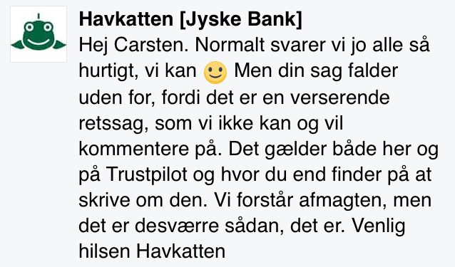 DET HANDLER OM MILLION BEDRAGERI, MOD LILLE KUNDE I JYSKE BANK ET BEDRAG SOM NYKREDIT KENDER ALT TIL. Utroligt Nykredit mener at de har brugt meget tid på at hjælpe Først skrev i en periode på over 2 år, uden Nykredit ville svare Så blev vi nødsagede til at stævne Nykredit, og først der fik vi kontakt og lidt bilag. :-) Så hvem kæmper og bruger mange resurser for at opklare den svindel foretning som jyske bank laver Og som Nykredit forsøgte at dække over ved at svare vildledende. På bare et enkelt spørgsmål Som Har jeg haft flere lån i Nykredit, end det lån jeg har nu. :-) Dette fik jeg et helt bevist vildledende svar på = Du har det lån du får opgørelse på hvert år. Der var jo ikke noget svar Så at knoklet hvert et lille svar Og det mener Nykredit at er bruge mange resurser :-) ---------- Tekst til billede Advokat Søren H. Hoffmann Christiansen fra Nykredit Skrev 21/2-2018 Og bekræftede vel bare hvad Mette Egholm Nielsen allerede har sagt NYKREDIT VIL IKKE LEVERER SKYTS IMOD JYSKE BANK Og ved ikke at ville udlever alle bilag, må der være noget Nykredit vil skjule, for at hjælpe jyske bank med at forsøge skuffe i retssag. - Jyske bank kan være helt rolige, Nykredit skriver jo at de nok skal lade være med at sende flere bilag, som kan skade jyske Banks troværdighed i denne kedelige sag, om udnyttelse svig og falsk - :-) At Nykredit har selv øknomisk har udnyttet og udnytter At jyske bank laver fusk, dokument falsk svindel løgn Og u at tage 3 et bidrag på 3 % :-) det har været meget svært at få bare lidt ud af Nykredit, Det siger sig selv efter, der skulle over 2 års forsøg med skriverier Til før at få Nykredit til at svare - Nykredit afviste først at svare i en år række men 24-11-2015 fik vi kontakt første gang. :-) Det syntes at handle om at trække tiden for at sigte mod forældelse for Nykredit's andel. - Det har handlet om at trække tiden og det er gået som ønsket - Nykredit skrev på anmodning om akt indsigt, at Nykredit ikke ville udlevere akt indsigt - Altså at Nykredit først ikke ville udlever noget som helst, er at hjælpe jyske bank Først efter Nykredit blev stævnet fik vi lidt bilag ud af dem Der i blandt kom bilag D. 1093 :-) Det er stadig planen at Nykredit advokaten Mette Egholm Nielsen som har fået fremlagt sags bilag i svindel sagen og derfor godt kender godt til bedraget. Mette bør derfor indkaldes som vidne i bedrageri sagen mod jyske bank. :-) Nykredit er ikke anklaget i sagn mod jyske bank :-) Men Nykredit har klart udnyttet fordelen til at tjene mangler penge, som er blevet er tab for kunden Det er ikke små penge. At det jyske bank som gjorde det mulig, det ved vi godt :/) Men at navne som dit Søren H. Hoffmann Christiansen overhovet nævnes, er for at give historien et sandheds preg. For hvem kender til bedraget i Nykredit Tænker du er sat ind i sagen grundet, BLAG D er bevis på dokument falsk Kan jo ikke skrive Nykredit ud for 10 personer For hvem har så skrevet hvad :/) Planen er at alle mails mm Som har med sagen at gøre offenligøres Også dem fra Nykredit Hvad er det vi ønsker at vide alt