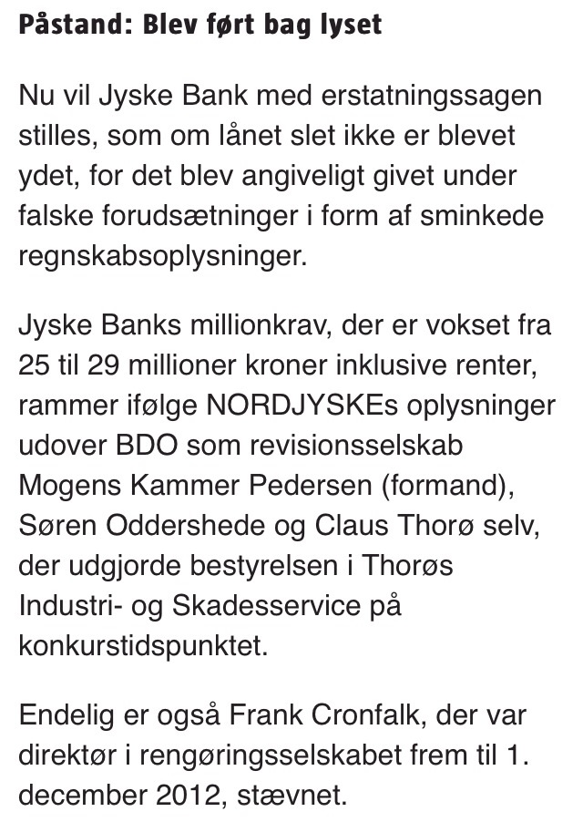 DET HANDLER OM MILLION BEDRAGERI, MOD LILLE KUNDE I JYSKE BANK ET BEDRAG SOM NYKREDIT KENDER ALT TIL. Utroligt Nykredit mener at de har brugt meget tid på at hjælpe Først skrev i en periode på over 2 år, uden Nykredit ville svare Så blev vi nødsagede til at stævne Nykredit, og først der fik vi kontakt og lidt bilag. :-) Så hvem kæmper og bruger mange resurser for at opklare den svindel foretning som jyske bank laver Og som Nykredit forsøgte at dække over ved at svare vildledende. På bare et enkelt spørgsmål Som Har jeg haft flere lån i Nykredit, end det lån jeg har nu. :-) Dette fik jeg et helt bevist vildledende svar på = Du har det lån du får opgørelse på hvert år. Der var jo ikke noget svar Så at knoklet hvert et lille svar Og det mener Nykredit at er bruge mange resurser :-) ---------- Tekst til billede Advokat Søren H. Hoffmann Christiansen fra Nykredit Skrev 21/2-2018 Og bekræftede vel bare hvad Mette Egholm Nielsen allerede har sagt NYKREDIT VIL IKKE LEVERER SKYTS IMOD JYSKE BANK Og ved ikke at ville udlever alle bilag, må der være noget Nykredit vil skjule, for at hjælpe jyske bank med at forsøge skuffe i retssag. - Jyske bank kan være helt rolige, Nykredit skriver jo at de nok skal lade være med at sende flere bilag, som kan skade jyske Banks troværdighed i denne kedelige sag, om udnyttelse svig og falsk - :-) At Nykredit har selv øknomisk har udnyttet og udnytter At jyske bank laver fusk, dokument falsk svindel løgn Og u at tage 3 et bidrag på 3 % :-) det har været meget svært at få bare lidt ud af Nykredit, Det siger sig selv efter, der skulle over 2 års forsøg med skriverier Til før at få Nykredit til at svare - Nykredit afviste først at svare i en år række men 24-11-2015 fik vi kontakt første gang. :-) Det syntes at handle om at trække tiden for at sigte mod forældelse for Nykredit's andel. - Det har handlet om at trække tiden og det er gået som ønsket - Nykredit skrev på anmodning om akt indsigt, at Nykredit ikke ville udlevere akt indsigt - Altså at Nykredit først ikke ville udlever noget som helst, er at hjælpe jyske bank Først efter Nykredit blev stævnet fik vi lidt bilag ud af dem Der i blandt kom bilag D. 1093 :-) Det er stadig planen at Nykredit advokaten Mette Egholm Nielsen som har fået fremlagt sags bilag i svindel sagen og derfor godt kender godt til bedraget. Mette bør derfor indkaldes som vidne i bedrageri sagen mod jyske bank. :-) Nykredit er ikke anklaget i sagn mod jyske bank :-) Men Nykredit har klart udnyttet fordelen til at tjene mangler penge, som er blevet er tab for kunden Det er ikke små penge. At det jyske bank som gjorde det mulig, det ved vi godt :/) Men at navne som dit Søren H. Hoffmann Christiansen overhovet nævnes, er for at give historien et sandheds preg. For hvem kender til bedraget i Nykredit Tænker du er sat ind i sagen grundet, BLAG D er bevis på dokument falsk Kan jo ikke skrive Nykredit ud for 10 personer For hvem har så skrevet hvad :/) Planen er at alle mails mm Som har med sagen at gøre offenligøres Også dem fra Nykredit Hvad er det vi ønsker at vide alt