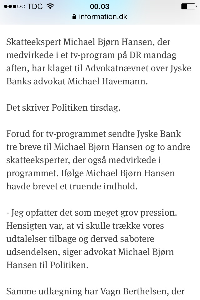 DET HANDLER OM MILLION BEDRAGERI, MOD LILLE KUNDE I JYSKE BANK ET BEDRAG SOM NYKREDIT KENDER ALT TIL. Utroligt Nykredit mener at de har brugt meget tid på at hjælpe Først skrev i en periode på over 2 år, uden Nykredit ville svare Så blev vi nødsagede til at stævne Nykredit, og først der fik vi kontakt og lidt bilag. :-) Så hvem kæmper og bruger mange resurser for at opklare den svindel foretning som jyske bank laver Og som Nykredit forsøgte at dække over ved at svare vildledende. På bare et enkelt spørgsmål Som Har jeg haft flere lån i Nykredit, end det lån jeg har nu. :-) Dette fik jeg et helt bevist vildledende svar på = Du har det lån du får opgørelse på hvert år. Der var jo ikke noget svar Så at knoklet hvert et lille svar Og det mener Nykredit at er bruge mange resurser :-) ---------- Tekst til billede Advokat Søren H. Hoffmann Christiansen fra Nykredit Skrev 21/2-2018 Og bekræftede vel bare hvad Mette Egholm Nielsen allerede har sagt NYKREDIT VIL IKKE LEVERER SKYTS IMOD JYSKE BANK Og ved ikke at ville udlever alle bilag, må der være noget Nykredit vil skjule, for at hjælpe jyske bank med at forsøge skuffe i retssag. - Jyske bank kan være helt rolige, Nykredit skriver jo at de nok skal lade være med at sende flere bilag, som kan skade jyske Banks troværdighed i denne kedelige sag, om udnyttelse svig og falsk - :-) At Nykredit har selv øknomisk har udnyttet og udnytter At jyske bank laver fusk, dokument falsk svindel løgn Og u at tage 3 et bidrag på 3 % :-) det har været meget svært at få bare lidt ud af Nykredit, Det siger sig selv efter, der skulle over 2 års forsøg med skriverier Til før at få Nykredit til at svare - Nykredit afviste først at svare i en år række men 24-11-2015 fik vi kontakt første gang. :-) Det syntes at handle om at trække tiden for at sigte mod forældelse for Nykredit's andel. - Det har handlet om at trække tiden og det er gået som ønsket - Nykredit skrev på anmodning om akt indsigt, at Nykredit ikke ville udlevere akt indsigt - Altså at Nykredit først ikke ville udlever noget som helst, er at hjælpe jyske bank Først efter Nykredit blev stævnet fik vi lidt bilag ud af dem Der i blandt kom bilag D. 1093 :-) Det er stadig planen at Nykredit advokaten Mette Egholm Nielsen som har fået fremlagt sags bilag i svindel sagen og derfor godt kender godt til bedraget. Mette bør derfor indkaldes som vidne i bedrageri sagen mod jyske bank. :-) Nykredit er ikke anklaget i sagn mod jyske bank :-) Men Nykredit har klart udnyttet fordelen til at tjene mangler penge, som er blevet er tab for kunden Det er ikke små penge. At det jyske bank som gjorde det mulig, det ved vi godt :/) Men at navne som dit Søren H. Hoffmann Christiansen overhovet nævnes, er for at give historien et sandheds preg. For hvem kender til bedraget i Nykredit Tænker du er sat ind i sagen grundet, BLAG D er bevis på dokument falsk Kan jo ikke skrive Nykredit ud for 10 personer For hvem har så skrevet hvad :/) Planen er at alle mails mm Som har med sagen at gøre offenligøres Også dem fra Nykredit Hvad er det vi ønsker at vide alt