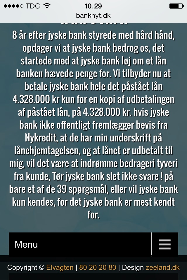 DET HANDLER OM MILLION BEDRAGERI, MOD LILLE KUNDE I JYSKE BANK ET BEDRAG SOM NYKREDIT KENDER ALT TIL. Utroligt Nykredit mener at de har brugt meget tid på at hjælpe Først skrev i en periode på over 2 år, uden Nykredit ville svare Så blev vi nødsagede til at stævne Nykredit, og først der fik vi kontakt og lidt bilag. :-) Så hvem kæmper og bruger mange resurser for at opklare den svindel foretning som jyske bank laver Og som Nykredit forsøgte at dække over ved at svare vildledende. På bare et enkelt spørgsmål Som Har jeg haft flere lån i Nykredit, end det lån jeg har nu. :-) Dette fik jeg et helt bevist vildledende svar på = Du har det lån du får opgørelse på hvert år. Der var jo ikke noget svar Så at knoklet hvert et lille svar Og det mener Nykredit at er bruge mange resurser :-) ---------- Tekst til billede Advokat Søren H. Hoffmann Christiansen fra Nykredit Skrev 21/2-2018 Og bekræftede vel bare hvad Mette Egholm Nielsen allerede har sagt NYKREDIT VIL IKKE LEVERER SKYTS IMOD JYSKE BANK Og ved ikke at ville udlever alle bilag, må der være noget Nykredit vil skjule, for at hjælpe jyske bank med at forsøge skuffe i retssag. - Jyske bank kan være helt rolige, Nykredit skriver jo at de nok skal lade være med at sende flere bilag, som kan skade jyske Banks troværdighed i denne kedelige sag, om udnyttelse svig og falsk - :-) At Nykredit har selv øknomisk har udnyttet og udnytter At jyske bank laver fusk, dokument falsk svindel løgn Og u at tage 3 et bidrag på 3 % :-) det har været meget svært at få bare lidt ud af Nykredit, Det siger sig selv efter, der skulle over 2 års forsøg med skriverier Til før at få Nykredit til at svare - Nykredit afviste først at svare i en år række men 24-11-2015 fik vi kontakt første gang. :-) Det syntes at handle om at trække tiden for at sigte mod forældelse for Nykredit's andel. - Det har handlet om at trække tiden og det er gået som ønsket - Nykredit skrev på anmodning om akt indsigt, at Nykredit ikke ville udlevere akt indsigt - Altså at Nykredit først ikke ville udlever noget som helst, er at hjælpe jyske bank Først efter Nykredit blev stævnet fik vi lidt bilag ud af dem Der i blandt kom bilag D. 1093 :-) Det er stadig planen at Nykredit advokaten Mette Egholm Nielsen som har fået fremlagt sags bilag i svindel sagen og derfor godt kender godt til bedraget. Mette bør derfor indkaldes som vidne i bedrageri sagen mod jyske bank. :-) Nykredit er ikke anklaget i sagn mod jyske bank :-) Men Nykredit har klart udnyttet fordelen til at tjene mangler penge, som er blevet er tab for kunden Det er ikke små penge. At det jyske bank som gjorde det mulig, det ved vi godt :/) Men at navne som dit Søren H. Hoffmann Christiansen overhovet nævnes, er for at give historien et sandheds preg. For hvem kender til bedraget i Nykredit Tænker du er sat ind i sagen grundet, BLAG D er bevis på dokument falsk Kan jo ikke skrive Nykredit ud for 10 personer For hvem har så skrevet hvad :/) Planen er at alle mails mm Som har med sagen at gøre offenligøres Også dem fra Nykredit Hvad er det vi ønsker at vide alt